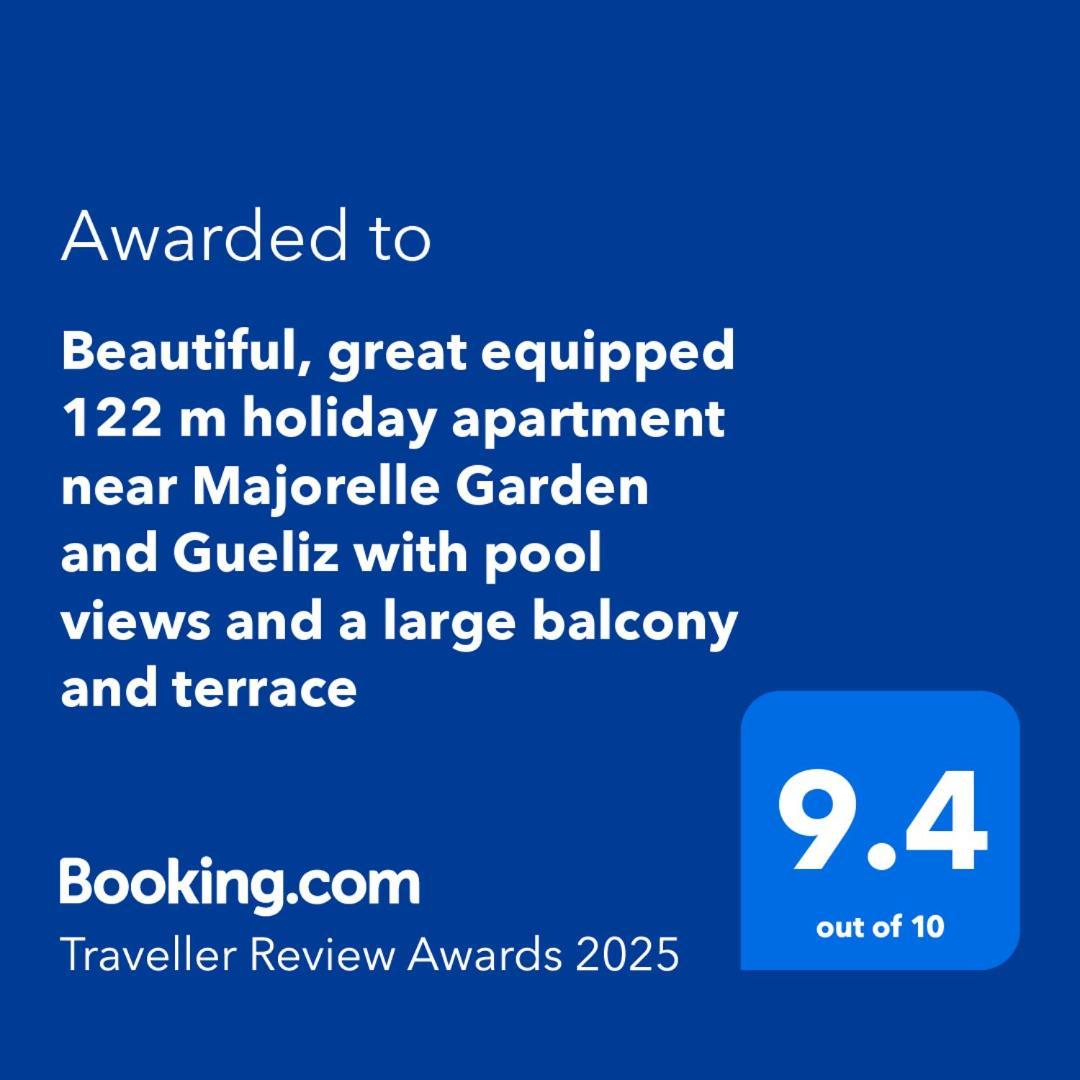 Beautiful, Great Equipped 122 M Holiday Apartment Near Majorelle Garden And Gueliz With Pool Views And A Large Balcony And Terrace Marrakesh Exteriör bild
